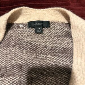 J. Crew Cream and Brown Knit Cardigan